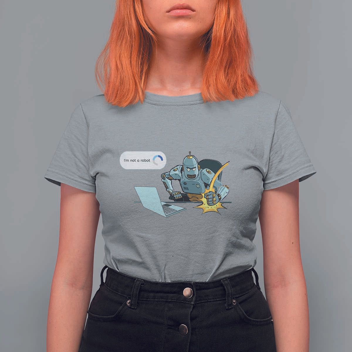 Funny I Am Not A Robot T Shirt For Women Captcha Bot Login Programmer Computer - Wonder Print Shop
