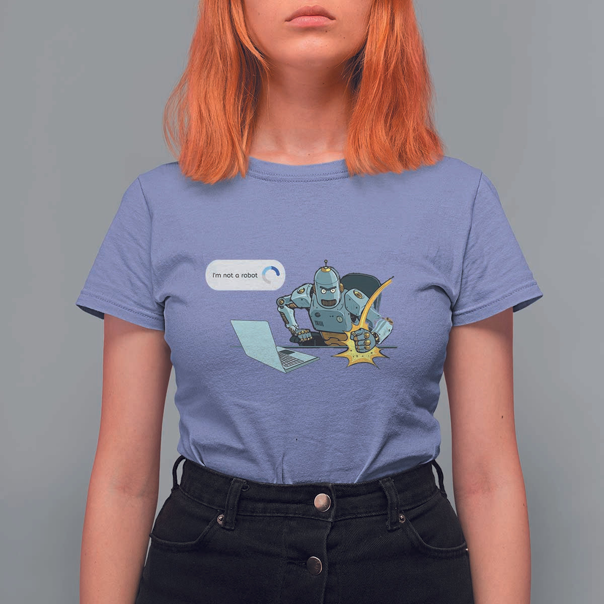 Funny I Am Not A Robot T Shirt For Women Captcha Bot Login Programmer Computer - Wonder Print Shop