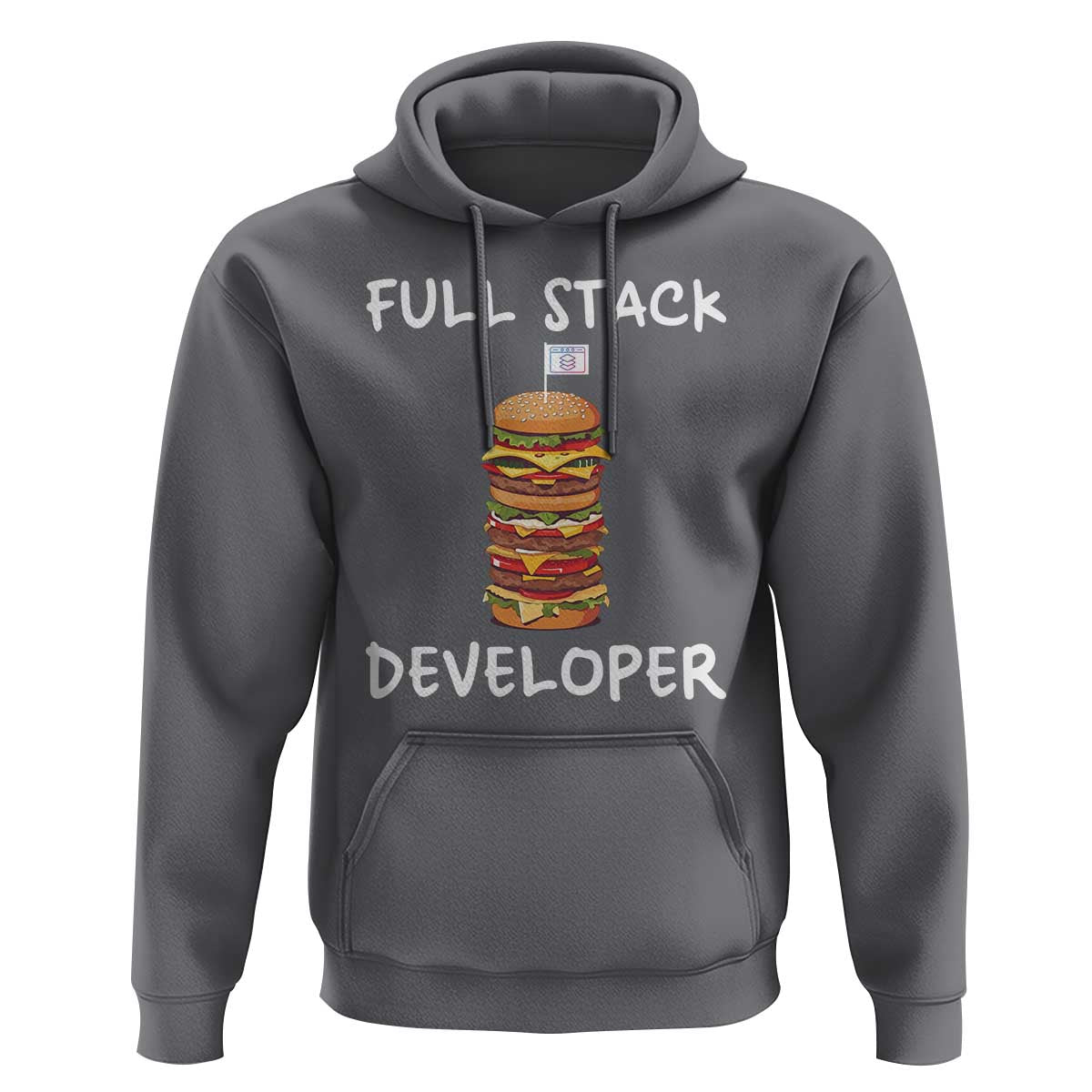Funny Programmer Hoodie Full Stack Developer Computer Science Hamburger - Wonder Print Shop