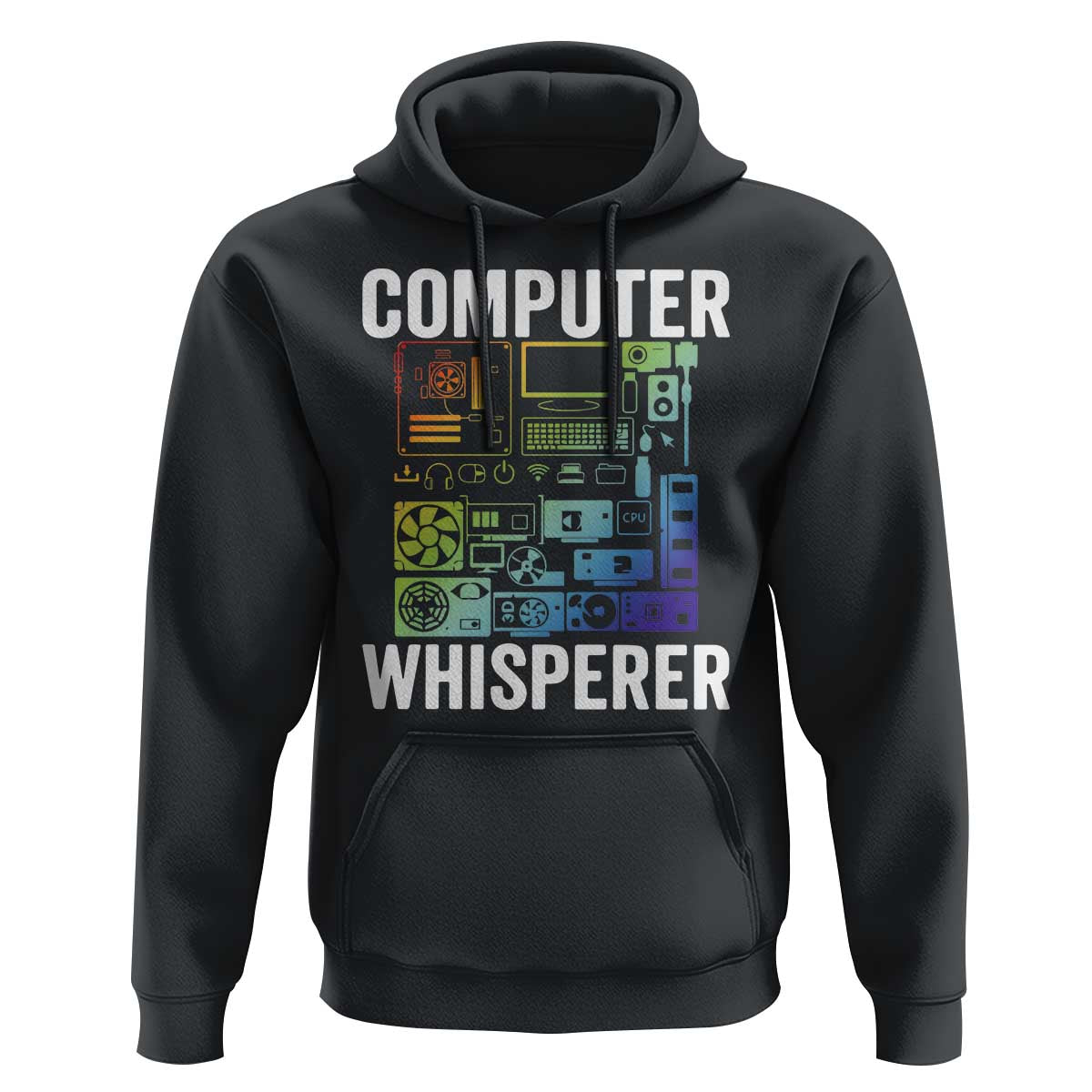 Computer Technician Hoodie Computer Whisperer IT Tech Support Devices - Wonder Print Shop