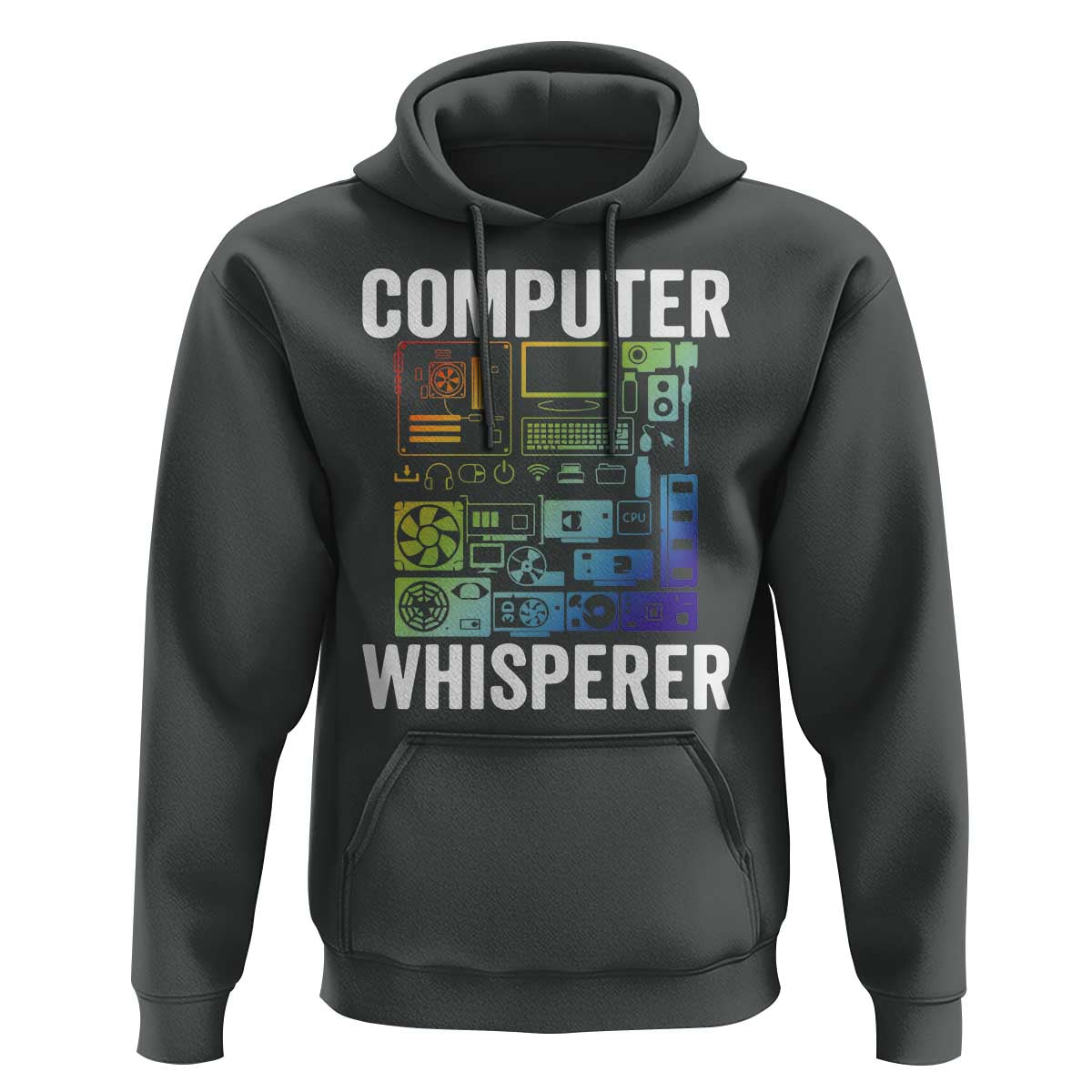 Computer Technician Hoodie Computer Whisperer IT Tech Support Devices - Wonder Print Shop