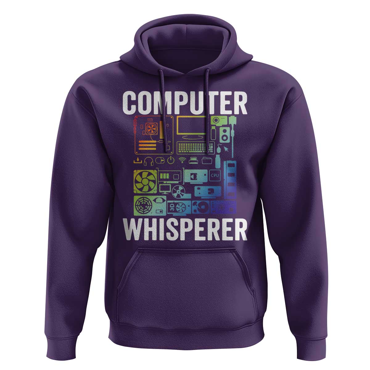 Computer Technician Hoodie Computer Whisperer IT Tech Support Devices - Wonder Print Shop
