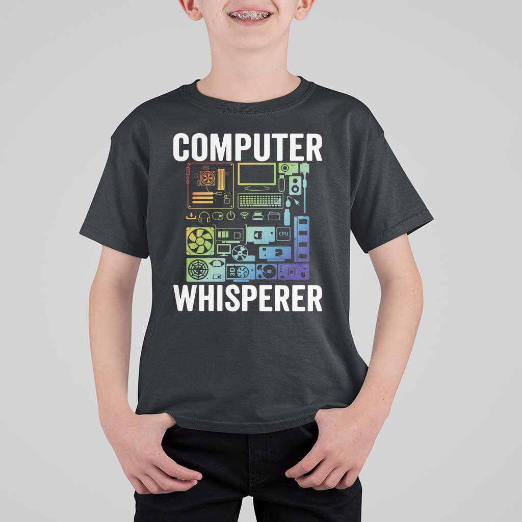 Computer Technician T Shirt For Kid Computer Whisperer IT Tech Support Devices - Wonder Print Shop