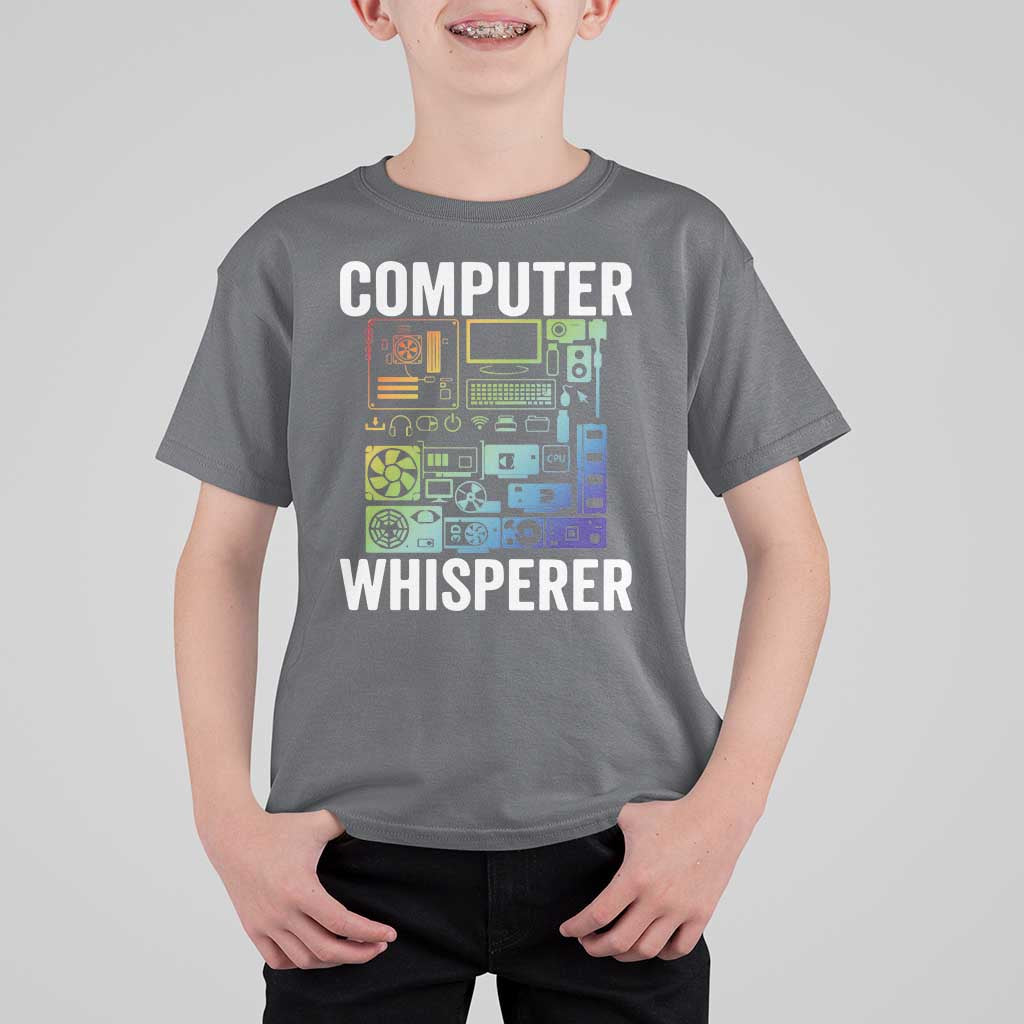 Computer Technician T Shirt For Kid Computer Whisperer IT Tech Support Devices - Wonder Print Shop