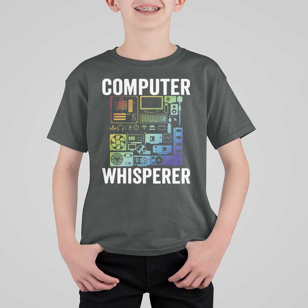 Computer Technician T Shirt For Kid Computer Whisperer IT Tech Support Devices - Wonder Print Shop