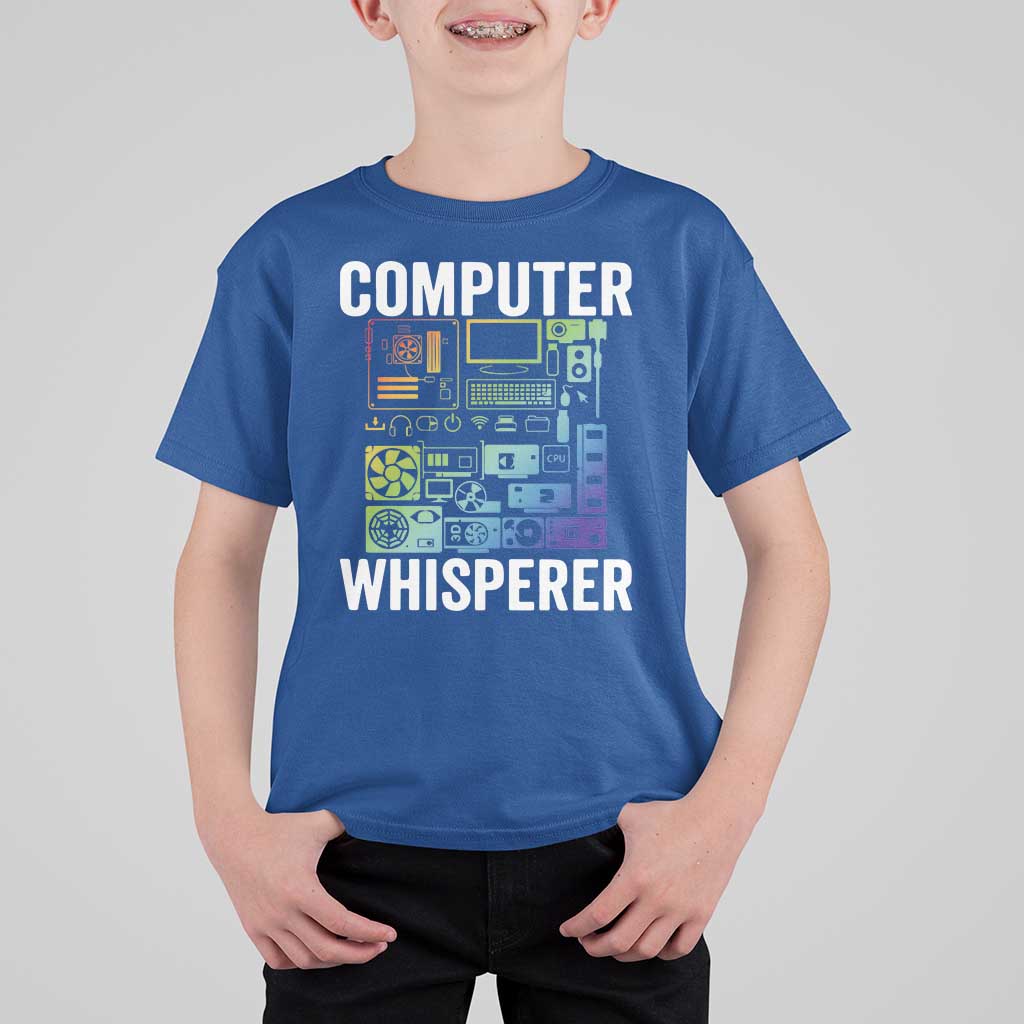 Computer Technician T Shirt For Kid Computer Whisperer IT Tech Support Devices - Wonder Print Shop