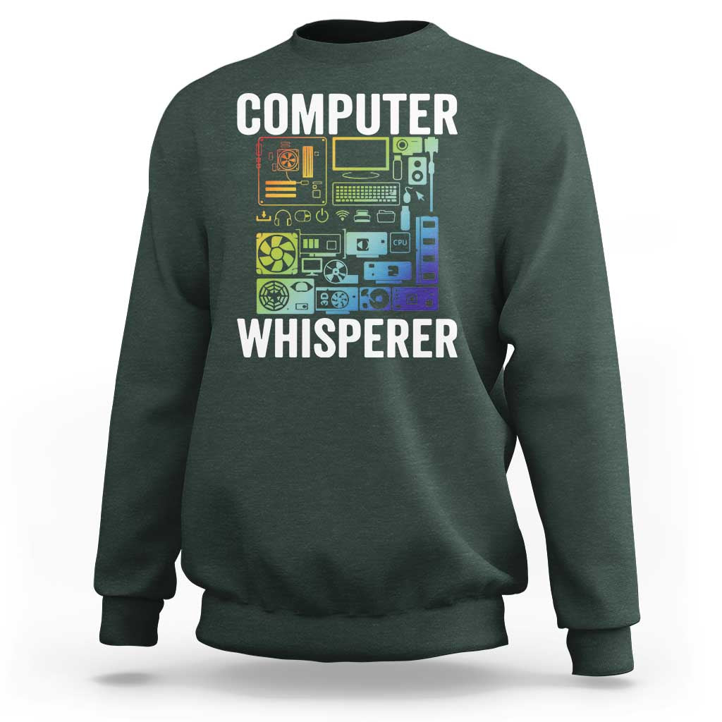 Computer Technician Sweatshirt Computer Whisperer IT Tech Support Devices - Wonder Print Shop
