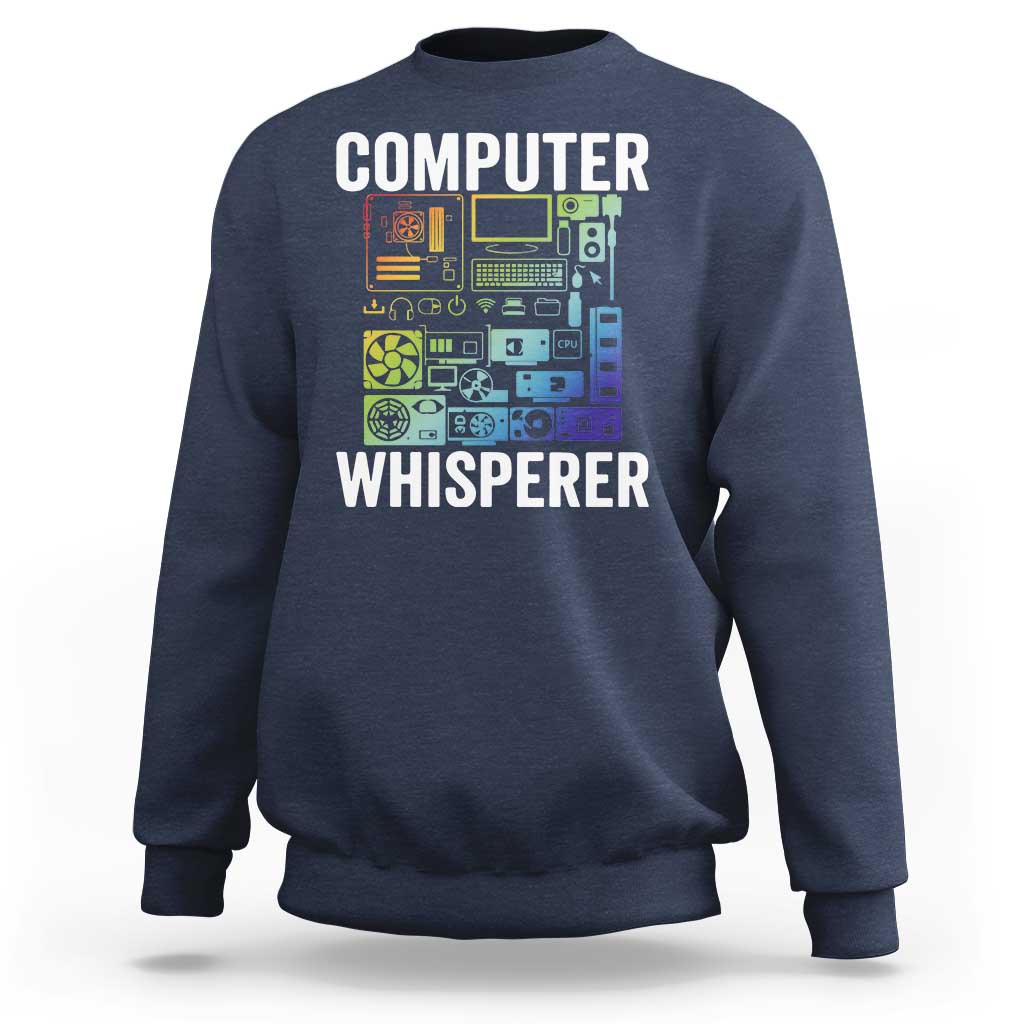 Computer Technician Sweatshirt Computer Whisperer IT Tech Support Devices - Wonder Print Shop