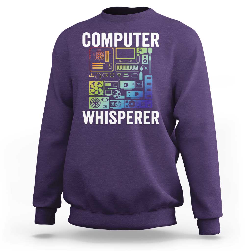 Computer Technician Sweatshirt Computer Whisperer IT Tech Support Devices - Wonder Print Shop