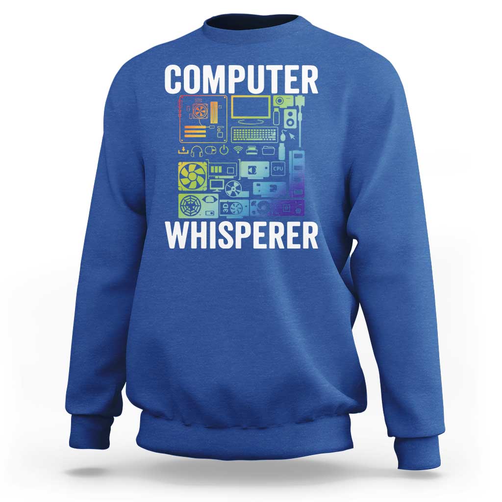 Computer Technician Sweatshirt Computer Whisperer IT Tech Support Devices - Wonder Print Shop