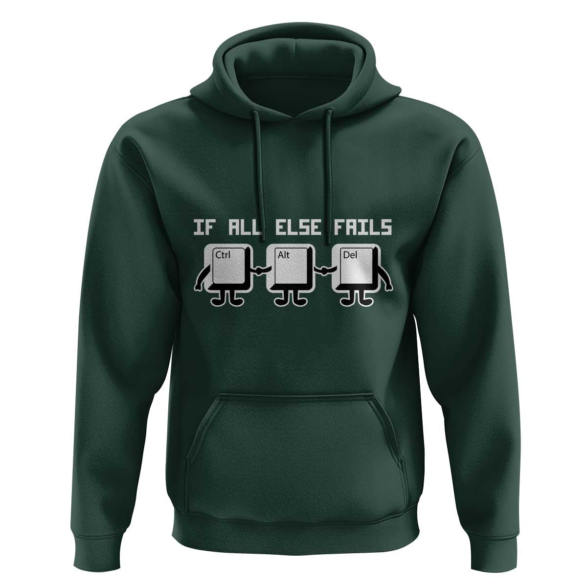 Funny Developer Hoodie If All Else Fails Ctrl Alt Del Keyboard Computer - Wonder Print Shop