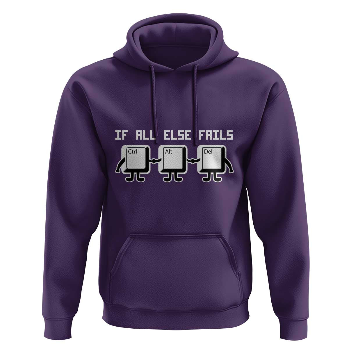 Funny Developer Hoodie If All Else Fails Ctrl Alt Del Keyboard Computer - Wonder Print Shop