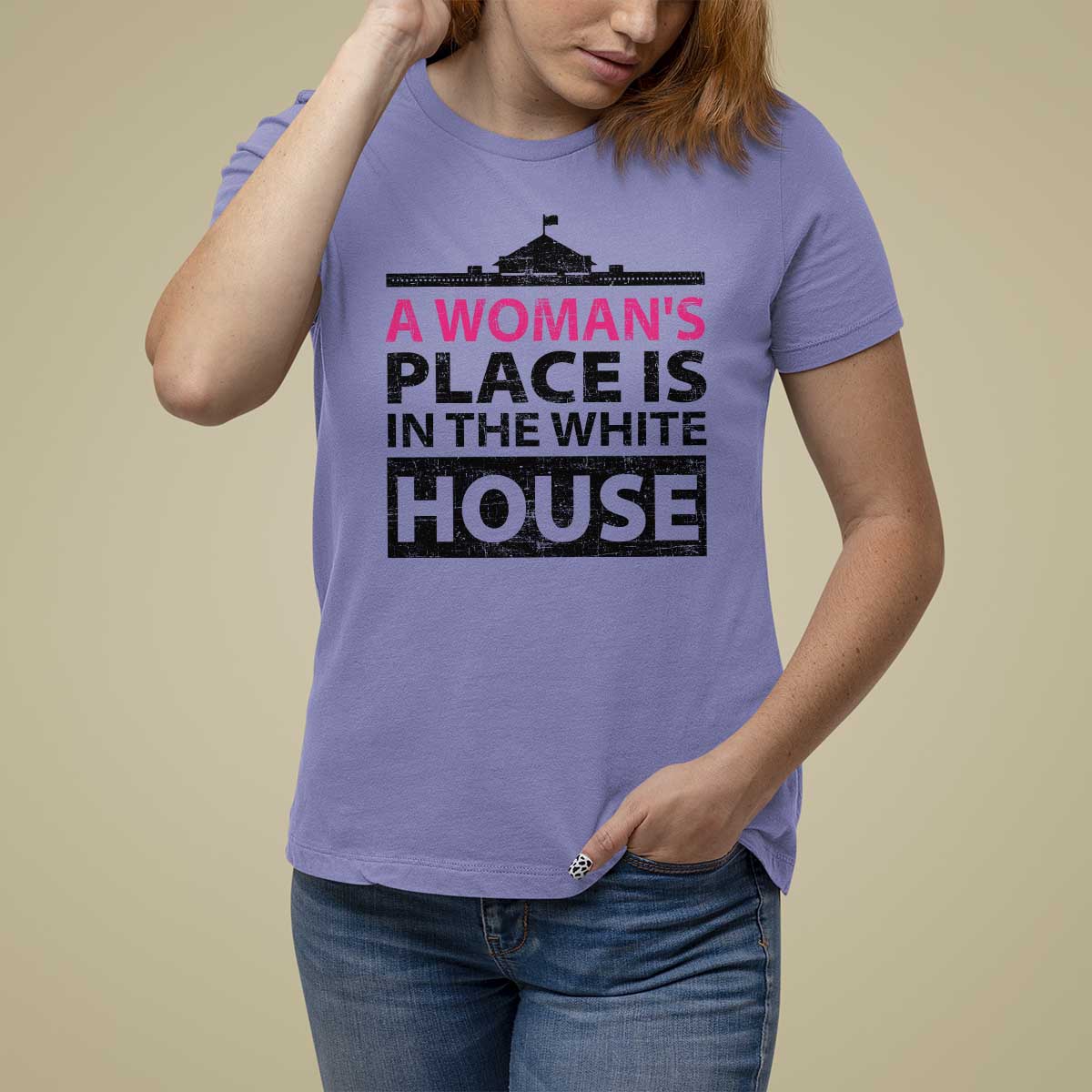 A Woman's Place Is In The White House T Shirt For Women President Quote 2024 - Wonder Print Shop