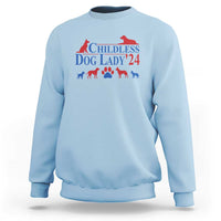 Childless Dog Lady '24 Sweatshirt Patriotic 2024 Election Vote Paw - Wonder Print Shop