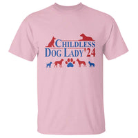 Childless Dog Lady '24 T Shirt Patriotic 2024 Election Vote Paw - Wonder Print Shop