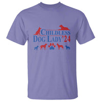 Childless Dog Lady '24 T Shirt Patriotic 2024 Election Vote Paw - Wonder Print Shop