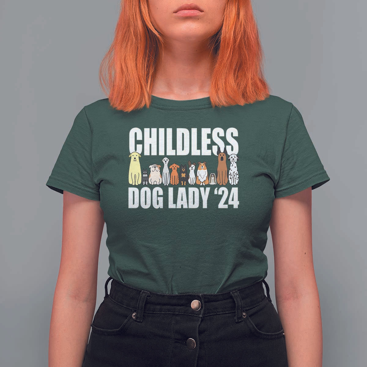Childless Dog Lady 24 T Shirt For Women Harris For President Puppy - Wonder Print Shop