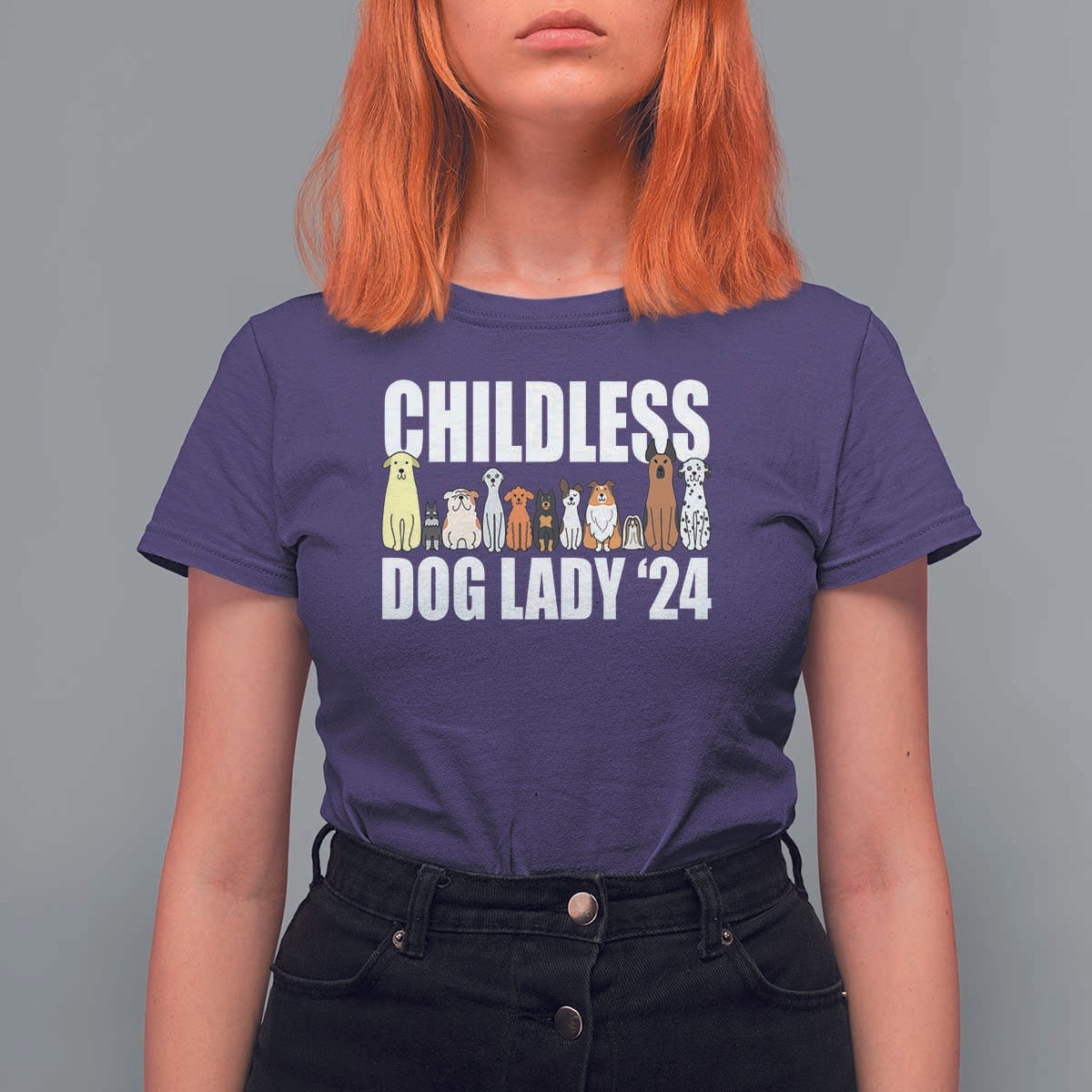 Childless Dog Lady 24 T Shirt For Women Harris For President Puppy - Wonder Print Shop