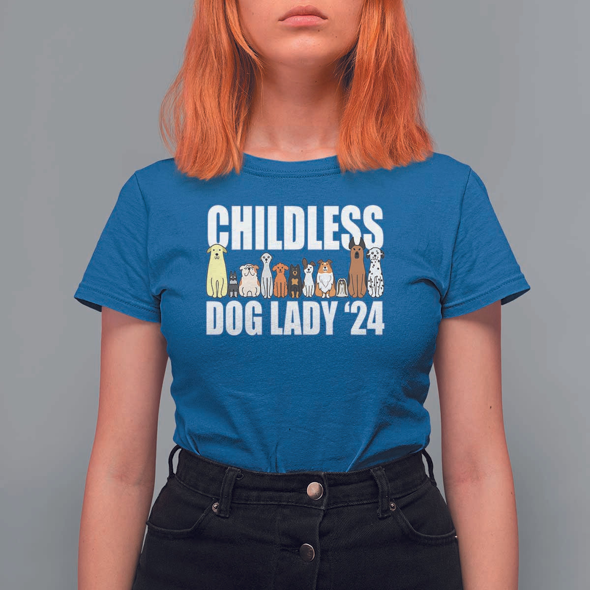 Childless Dog Lady 24 T Shirt For Women Harris For President Puppy - Wonder Print Shop