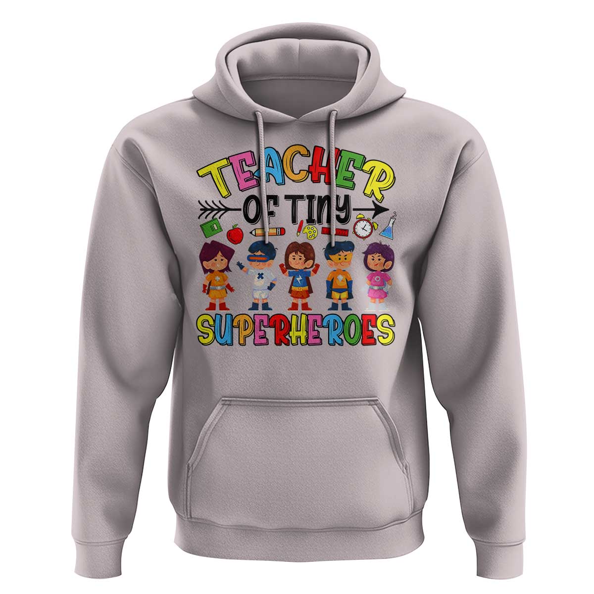 Kindergarten Preschool Teacher Hoodie Teacher of Tiny Superheroes Back To School - Wonder Print Shop