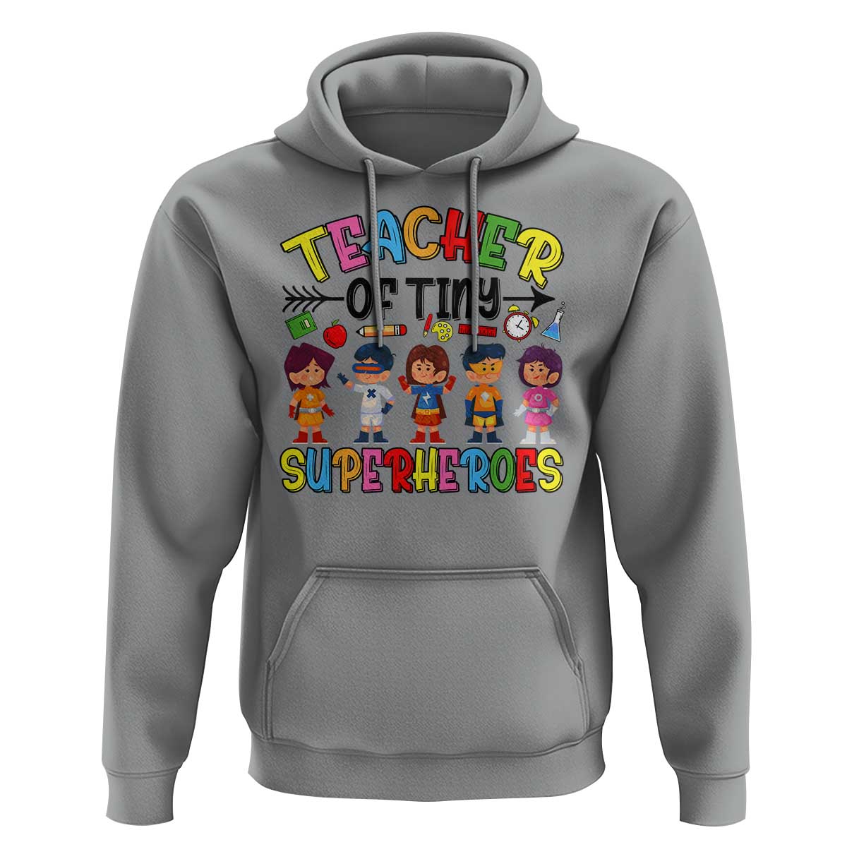 Kindergarten Preschool Teacher Hoodie Teacher of Tiny Superheroes Back To School - Wonder Print Shop