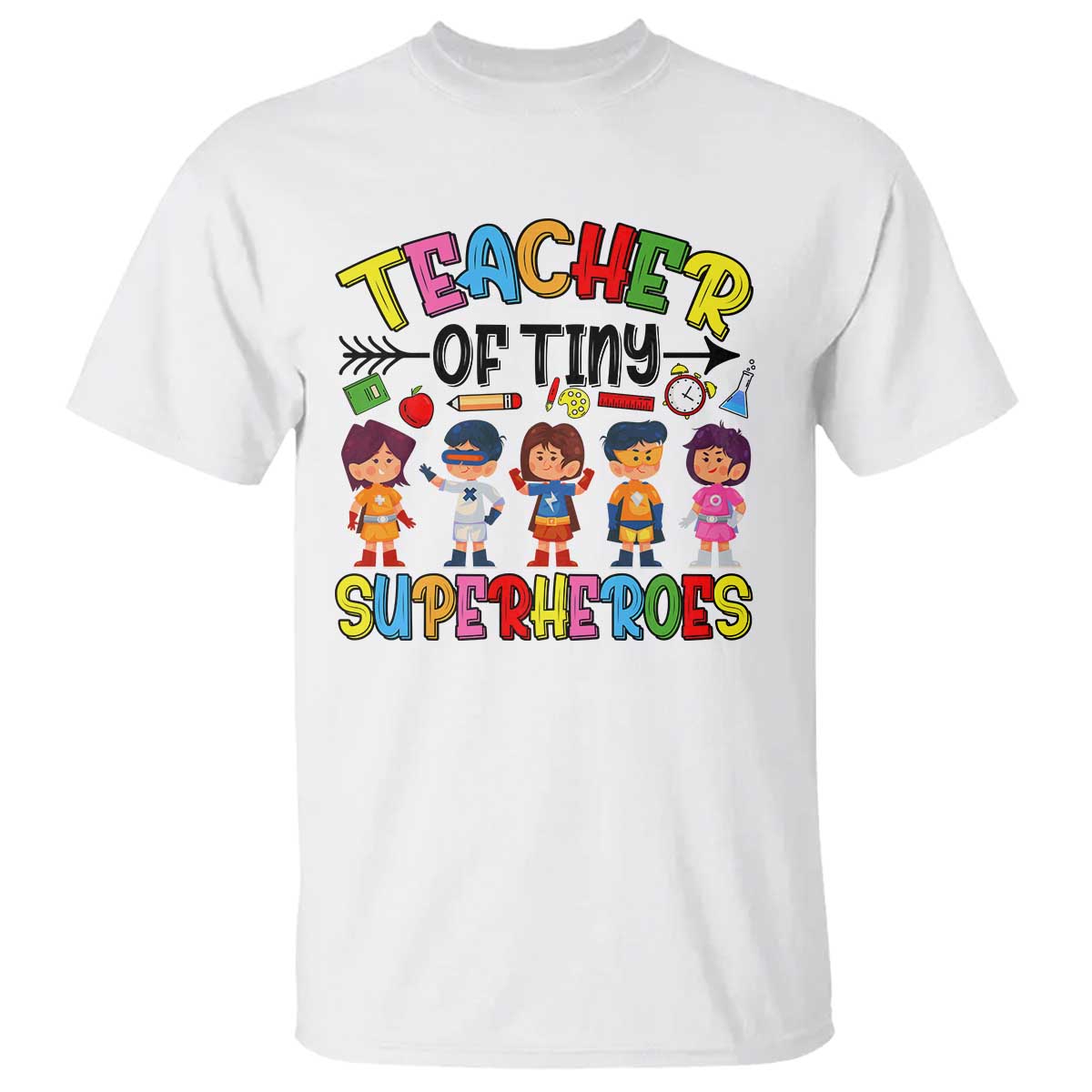 Kindergarten Preschool Teacher T Shirt Teacher of Tiny Superheroes Back To School - Wonder Print Shop