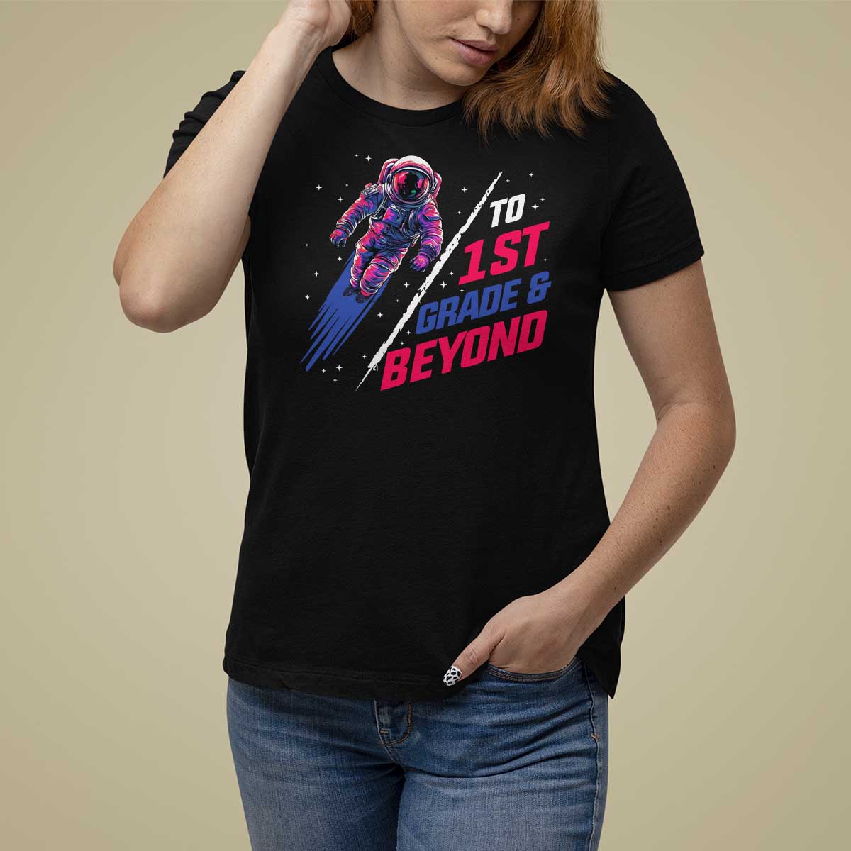 Back To School Space T Shirt For Women To First Grade And Beyond Astronaut - Wonder Print Shop