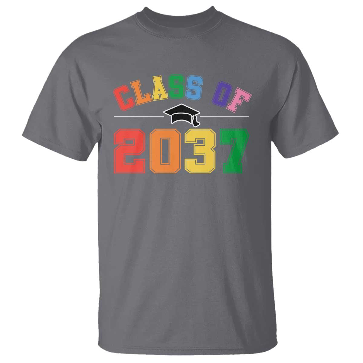 Class Of 2037 T Shirt Grow With Me First Day of School Graduation Mortarboard - Wonder Print Shop