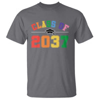Class Of 2037 T Shirt Grow With Me First Day of School Graduation Mortarboard - Wonder Print Shop