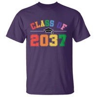 Class Of 2037 T Shirt Grow With Me First Day of School Graduation Mortarboard - Wonder Print Shop