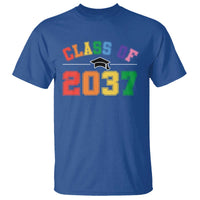 Class Of 2037 T Shirt Grow With Me First Day of School Graduation Mortarboard - Wonder Print Shop