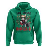 Funny 2nd Grade Rocks Hoodie Cat Heavy Metal Guitarist Thunder Star - Wonder Print Shop