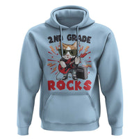Funny 2nd Grade Rocks Hoodie Cat Heavy Metal Guitarist Thunder Star - Wonder Print Shop