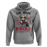 Funny 2nd Grade Rocks Hoodie Cat Heavy Metal Guitarist Thunder Star - Wonder Print Shop