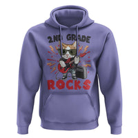 Funny 2nd Grade Rocks Hoodie Cat Heavy Metal Guitarist Thunder Star - Wonder Print Shop