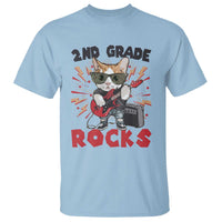 Funny 2nd Grade Rocks T Shirt Cat Heavy Metal Guitarist Thunder Star - Wonder Print Shop