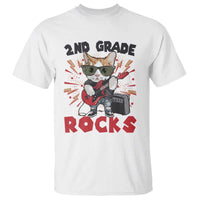 Funny 2nd Grade Rocks T Shirt Cat Heavy Metal Guitarist Thunder Star - Wonder Print Shop