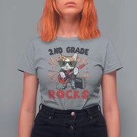 Funny 2nd Grade Rocks T Shirt For Women Cat Heavy Metal Guitarist Thunder Star - Wonder Print Shop