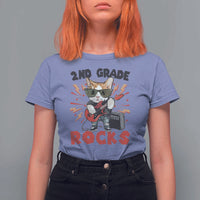 Funny 2nd Grade Rocks T Shirt For Women Cat Heavy Metal Guitarist Thunder Star - Wonder Print Shop