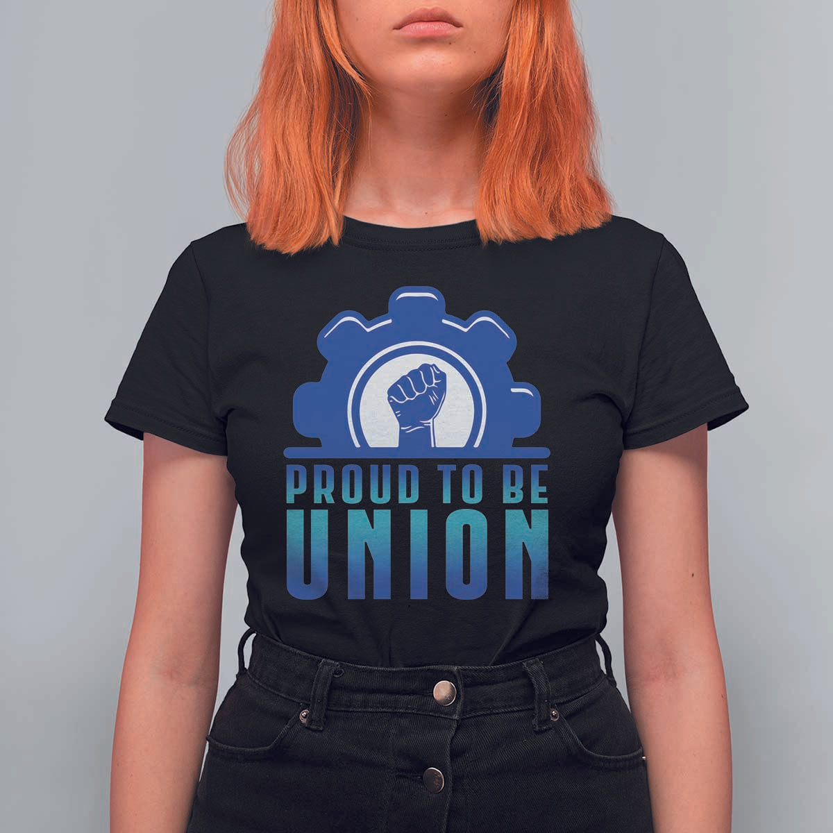 Proud To Be Union T Shirt For Women Labor Day Skilled Union Worker Hand Fist - Wonder Print Shop
