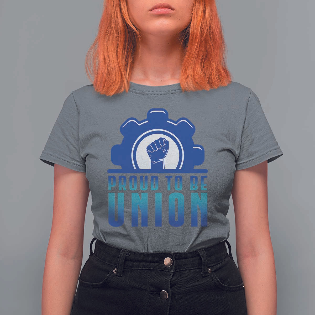 Proud To Be Union T Shirt For Women Labor Day Skilled Union Worker Hand Fist - Wonder Print Shop