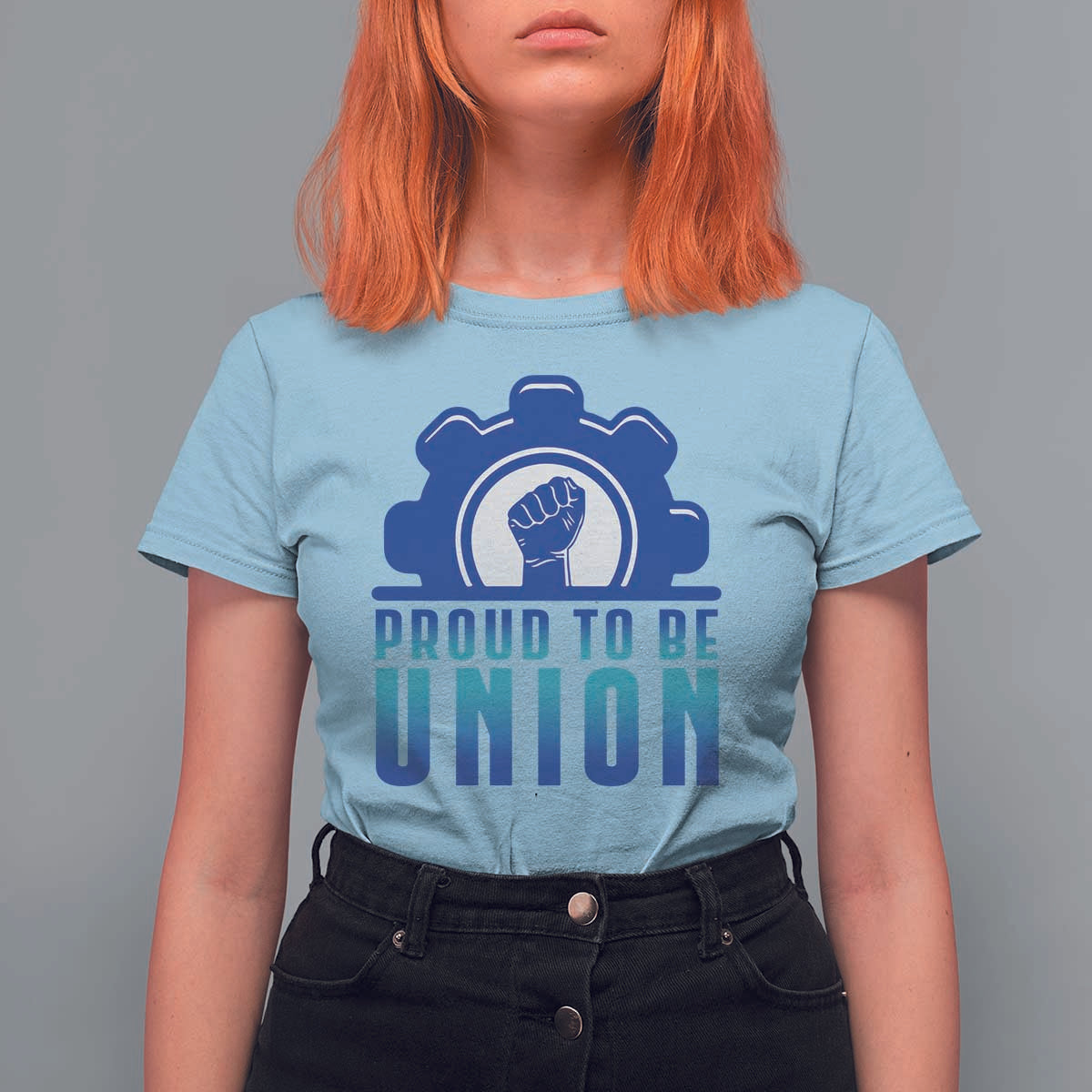 Proud To Be Union T Shirt For Women Labor Day Skilled Union Worker Hand Fist - Wonder Print Shop