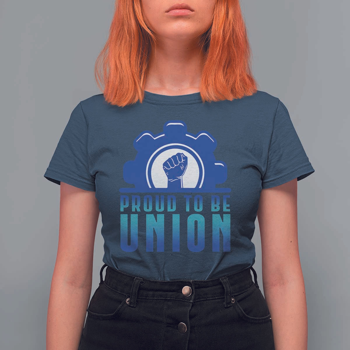 Proud To Be Union T Shirt For Women Labor Day Skilled Union Worker Hand Fist - Wonder Print Shop