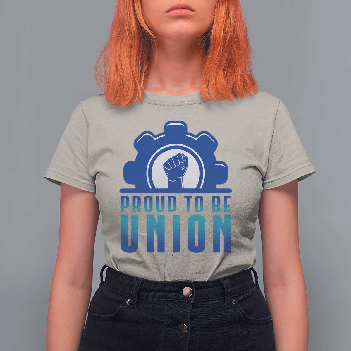 Proud To Be Union T Shirt For Women Labor Day Skilled Union Worker Hand Fist - Wonder Print Shop
