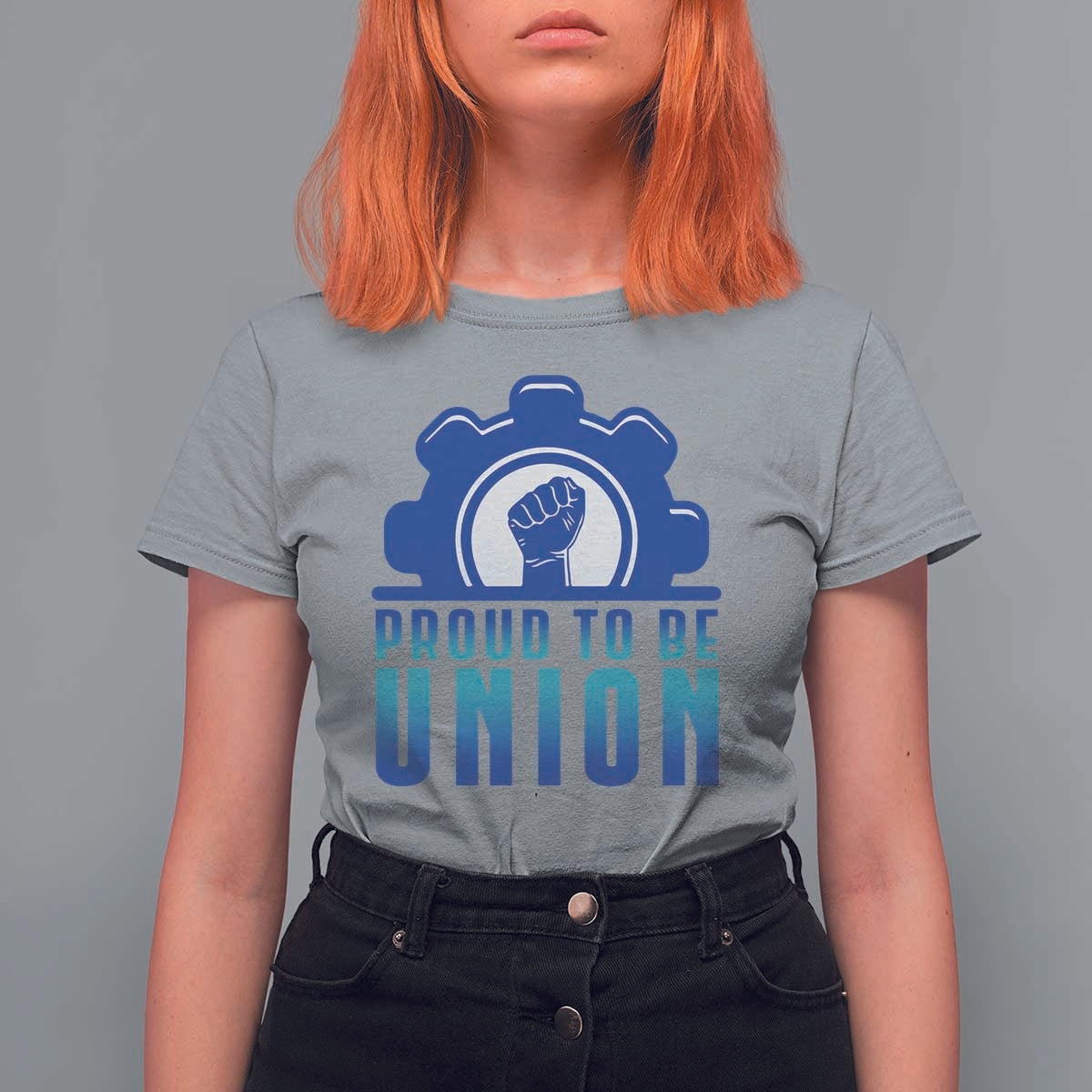 Proud To Be Union T Shirt For Women Labor Day Skilled Union Worker Hand Fist - Wonder Print Shop