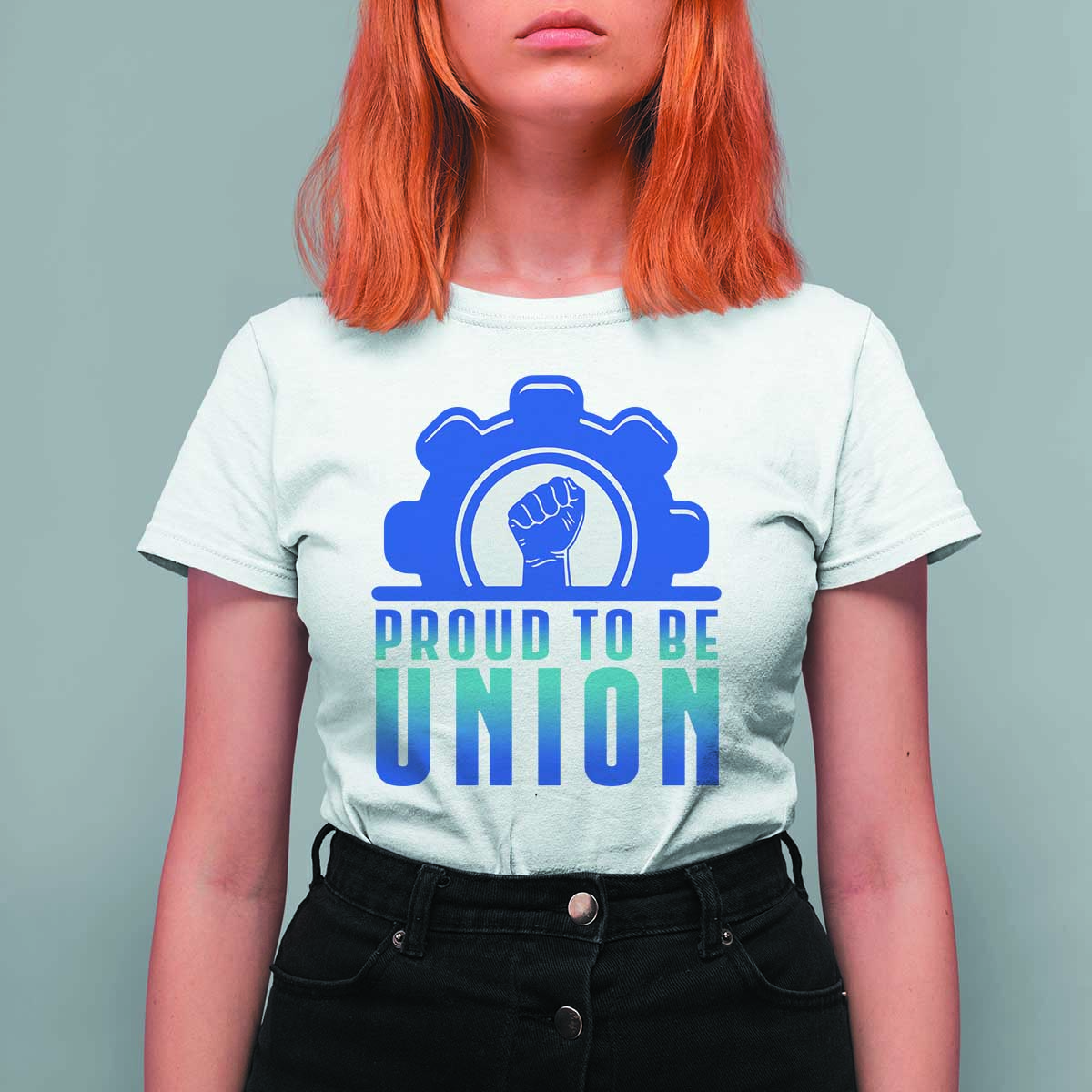 Proud To Be Union T Shirt For Women Labor Day Skilled Union Worker Hand Fist - Wonder Print Shop