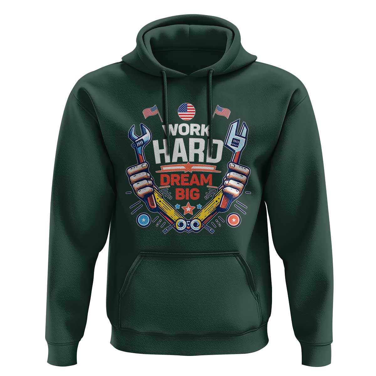 Motivational Quote Hoodie Work Hard Dream Big Labor Day - Wonder Print Shop