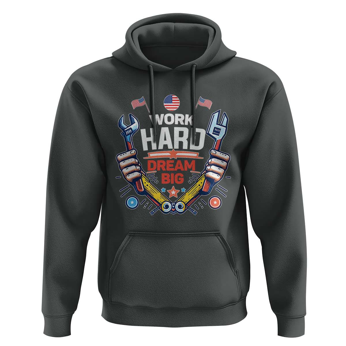Motivational Quote Hoodie Work Hard Dream Big Labor Day - Wonder Print Shop