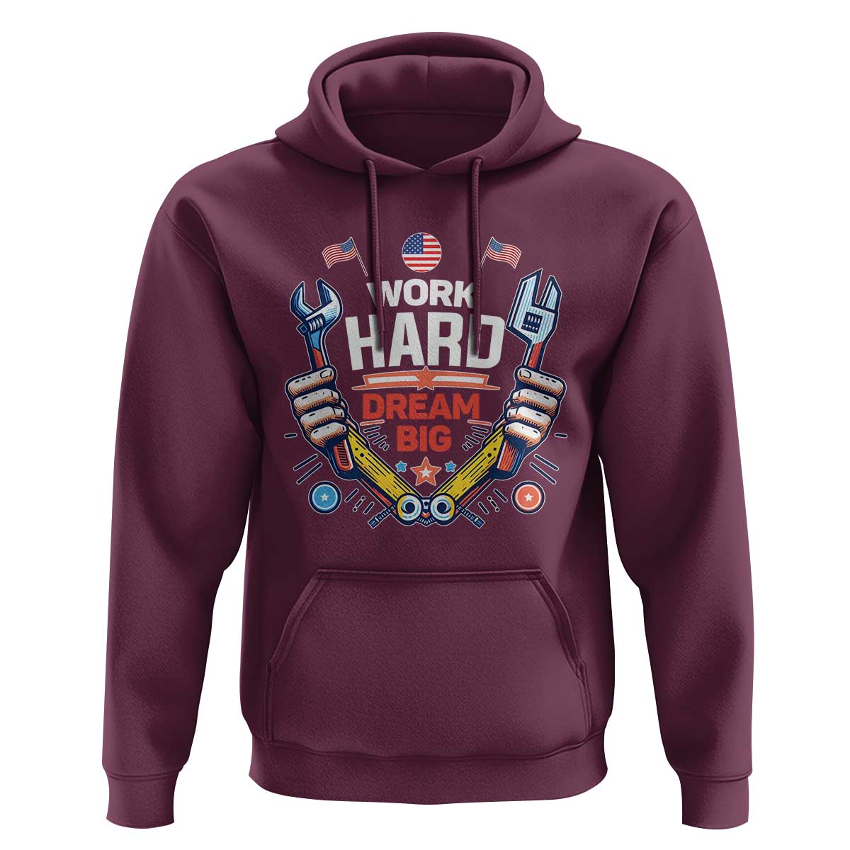 Motivational Quote Hoodie Work Hard Dream Big Labor Day - Wonder Print Shop