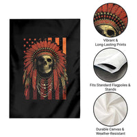 Native American Indian Chief Skull Headdress Vintage USA Flag Garden Flag - Wonder Print Shop